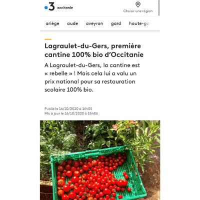 Lagraulet-du-Gers 1ère cantine bio d'Occitanie